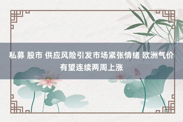 私募 股市 供应风险引发市场紧张情绪 欧洲气价有望连续两周上涨