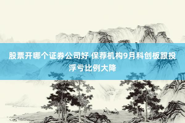 股票开哪个证券公司好 保荐机构9月科创板跟投浮亏比例大降