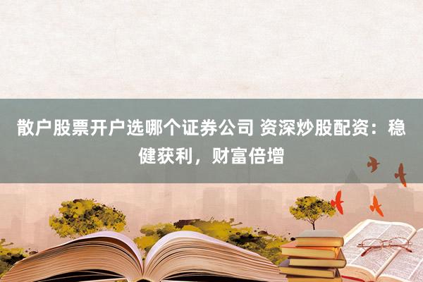 散户股票开户选哪个证券公司 资深炒股配资:稳健获利,财富倍增